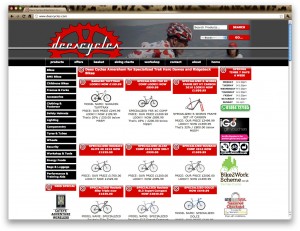 Screenshot of Dees Cycles website